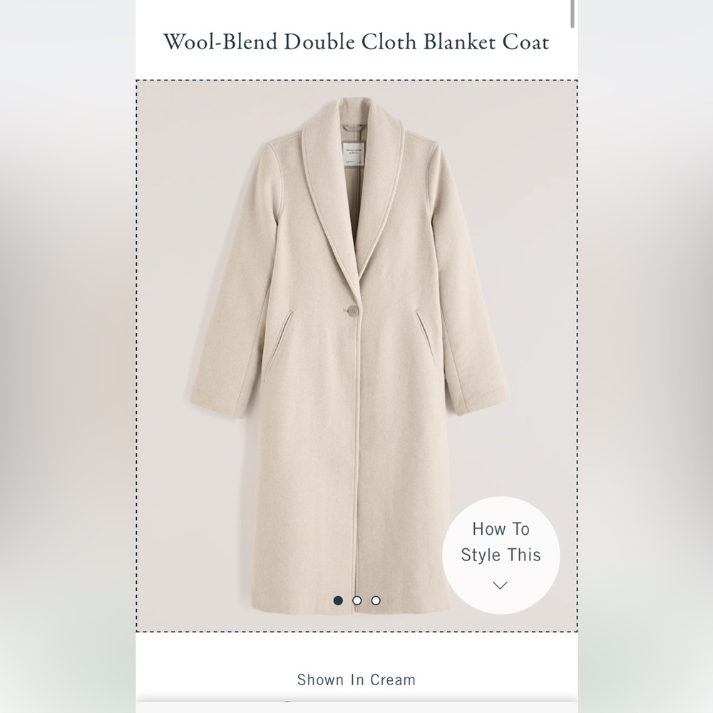 A&F Wool Blend Blanket Coat in Cream